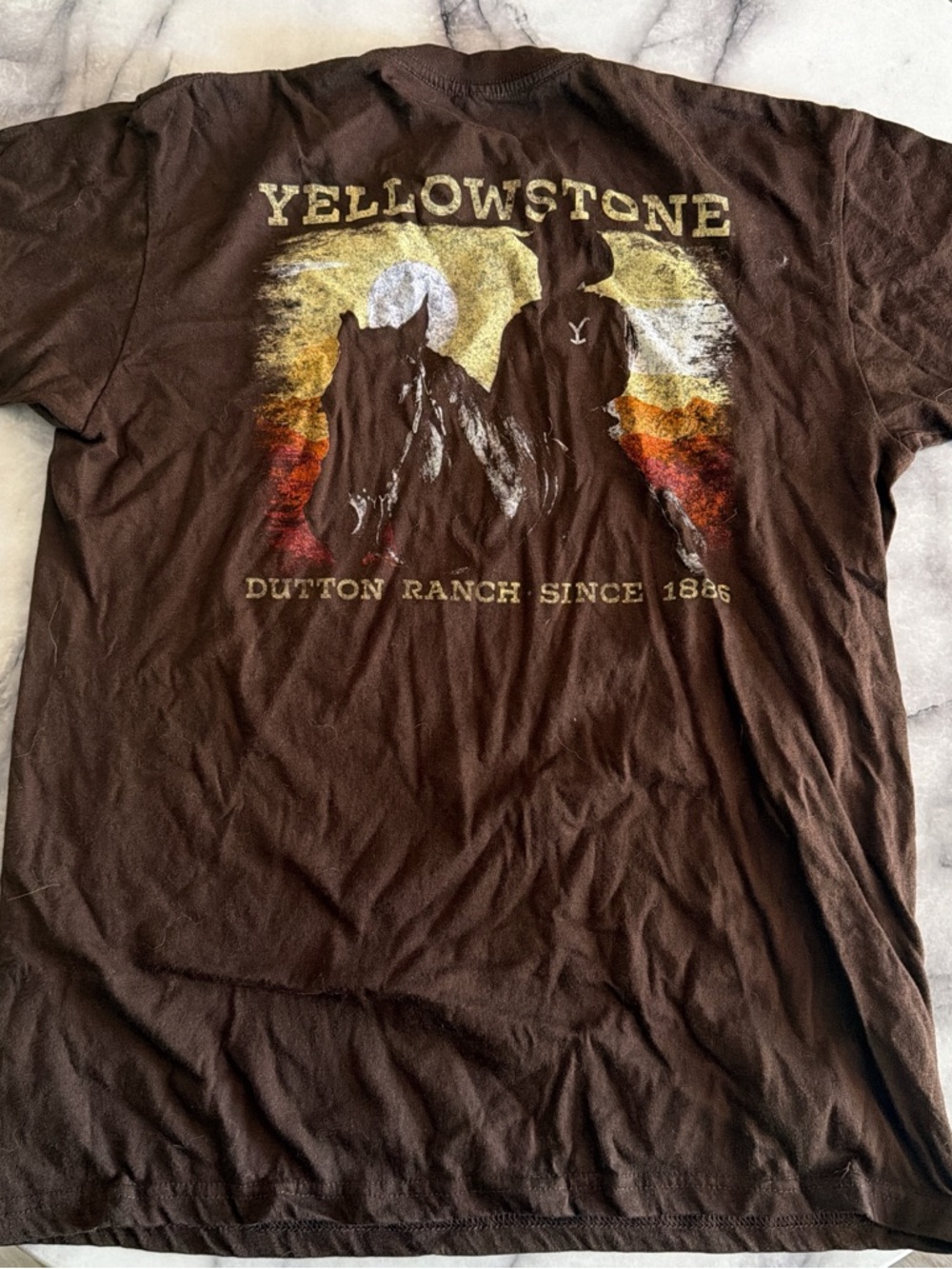 Yellowstone Dutton Ranch Graphic Short Sleeve Tee - Brown